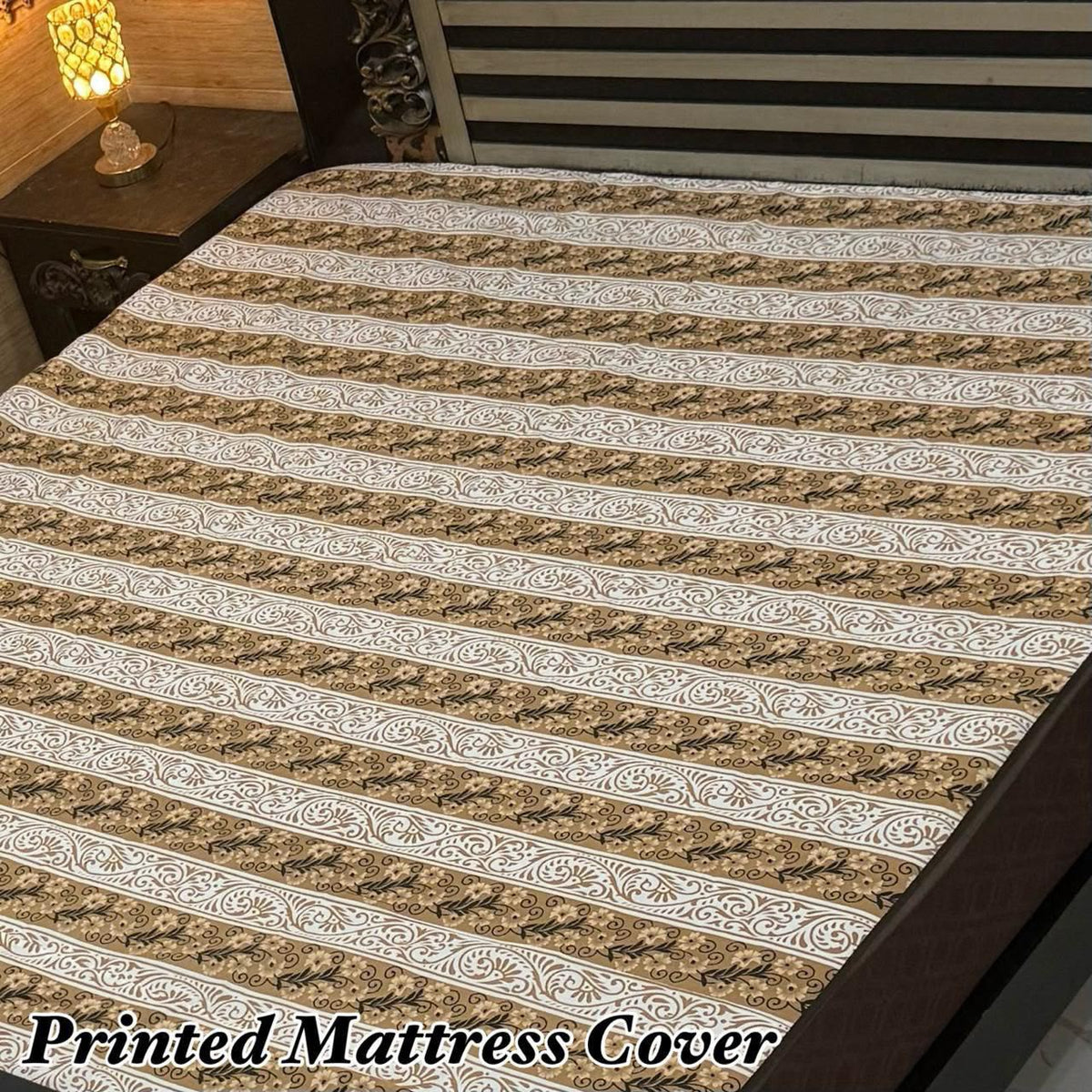 02 - Printed Fancy Double Bed Mattress Cover