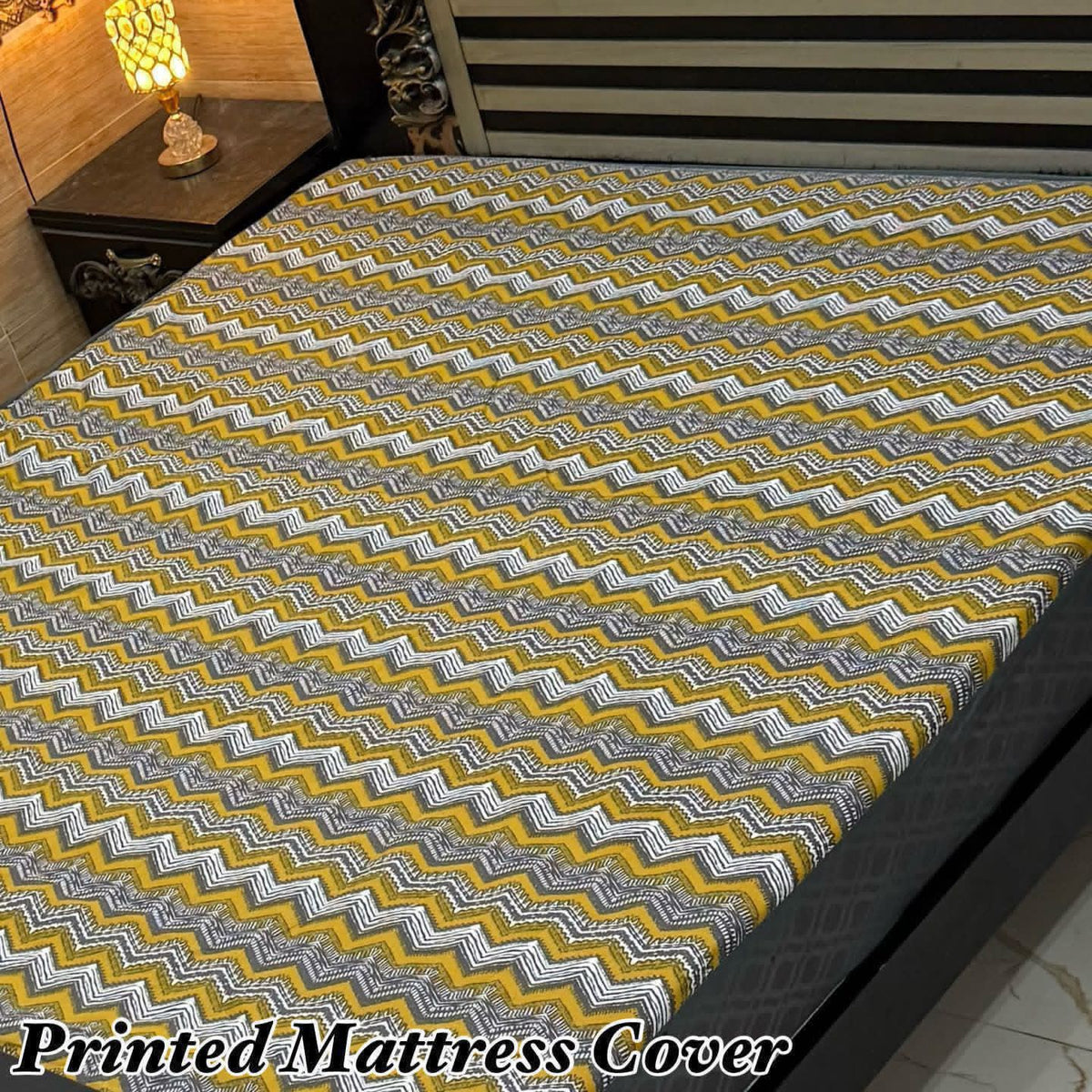 04 - Printed Fancy Double Bed Mattress Cover