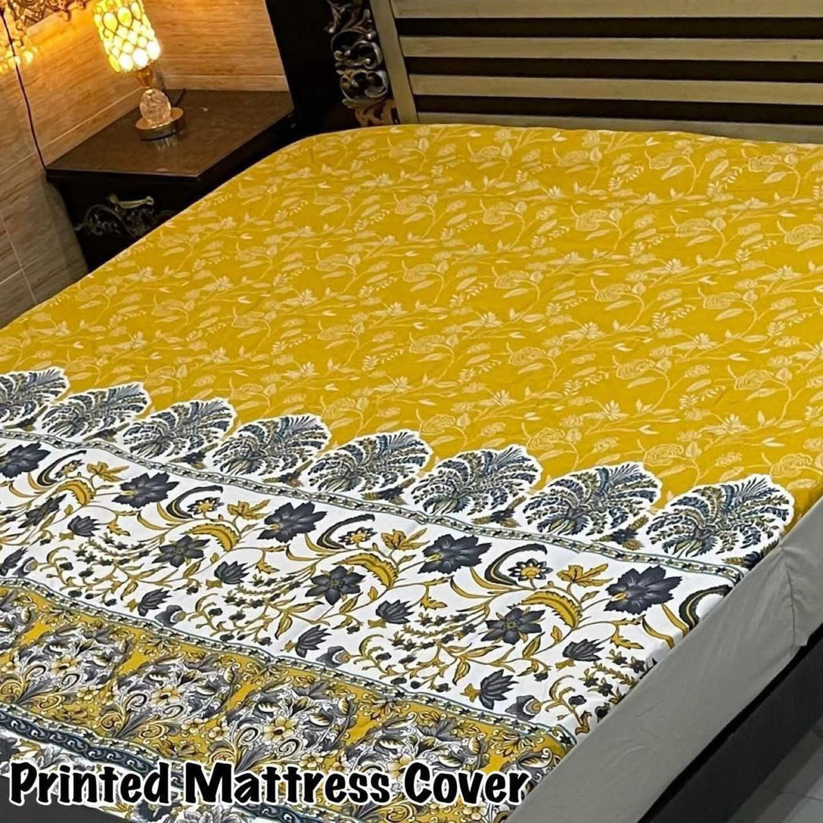 08 - Printed Fancy Double Bed Mattress Cover