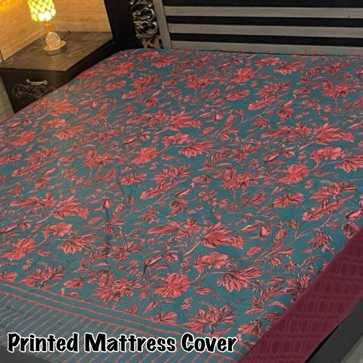 06 - Printed Fancy Double Bed Mattress Cover