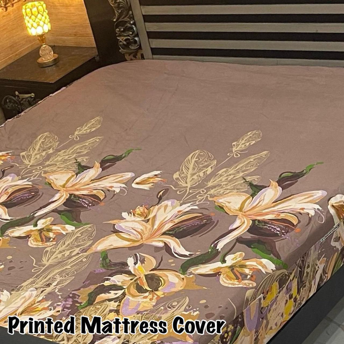 09 - Printed Fancy Double Bed Mattress Cover