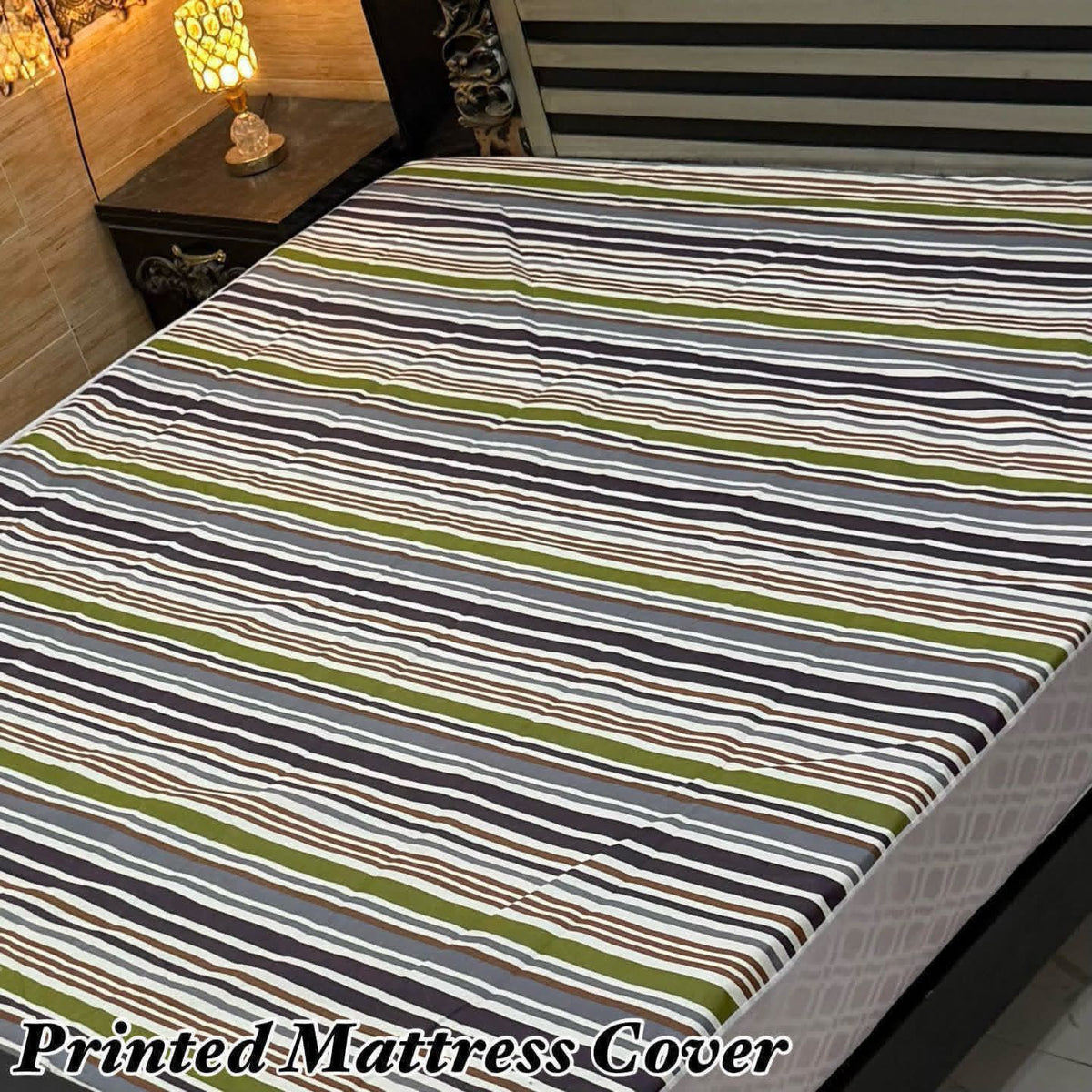 15 - Printed Fancy Double Bed Mattress Cover