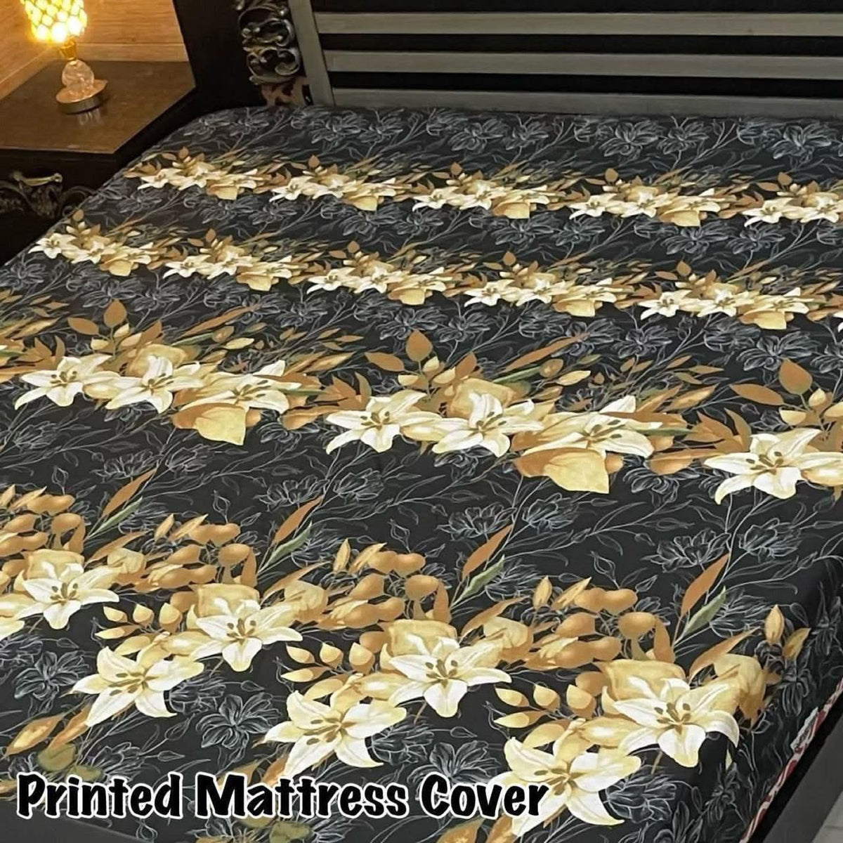 18 - Printed Fancy Double Bed Mattress Cover