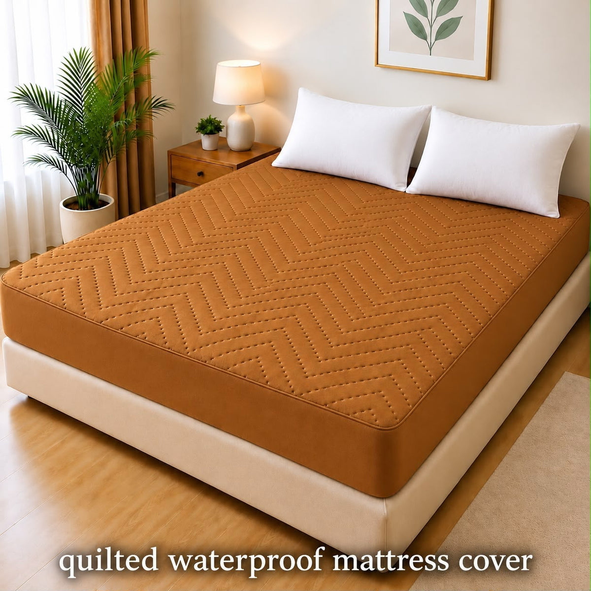 01- Quilted Fancy Double Bed Waterproof Cover