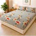 04-Quilted Printed Double Bed Waterproof Mattress Cover with 2 Pillow Covers