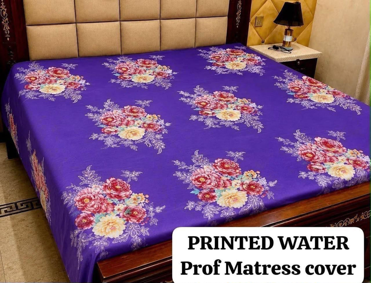 27 - Printed Fancy Double Bed Mattress Cover
