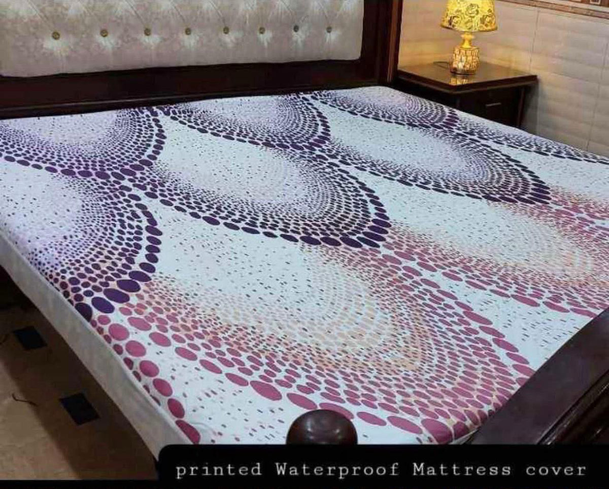 28 -Printed Fancy Double Bed Mattress Cover
