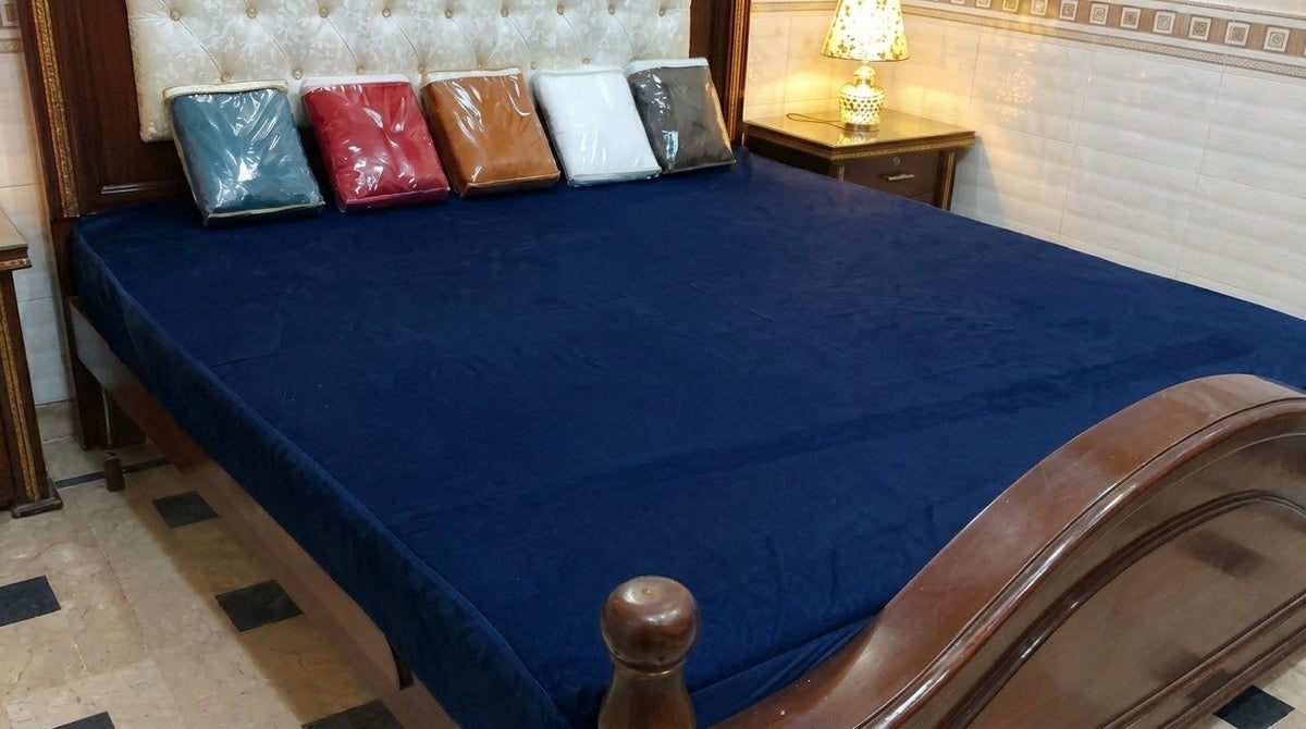 02 - Plain Double Bed Waterproof Mattress Cover